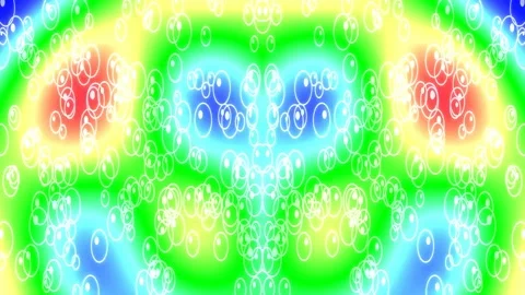 Psychedelic neon glow abstract background, vibrant symmetrical wave pattern.. Stock Footage 337703684