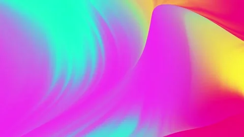 Psychedelic Neon Gradient Swirl Cyan Magenta Yellow Fluid Motion Backdrop 4K Stock Footage 345635737