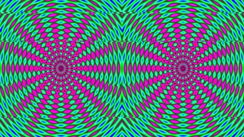 Psychedelic Neon Green Yellow Abstract Circle Pattern Background Loop Stock Footage 336533346