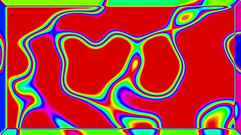 Psychedelic Neon Liquid Fluid Lines Red Abstract Seamless Loop Video Stock Footage 340382303
