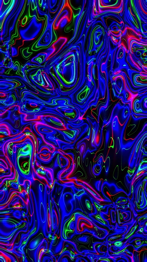 Psychedelic Neon Liquid Marble Background Loop Stock Footage 342037835