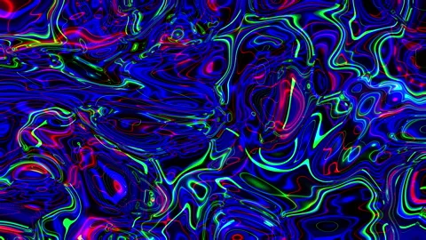 Psychedelic Neon Liquid Marble Background Loop Stock Footage 342037836