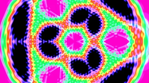 Psychedelic neon mandala pattern background with vibrant digital geometric .. Stock Footage 339332963