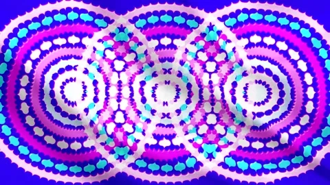 Psychedelic Neon Mandala Pattern Waving Fabric Loop Stock Footage 337228286