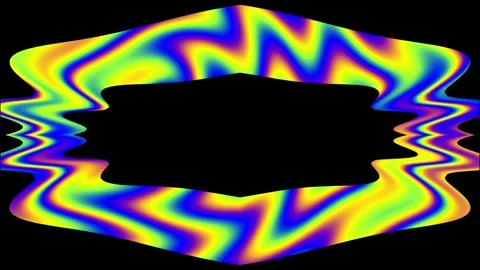 Psychedelic neon oval distortion loop animation on black background Stock-Footage 333278038