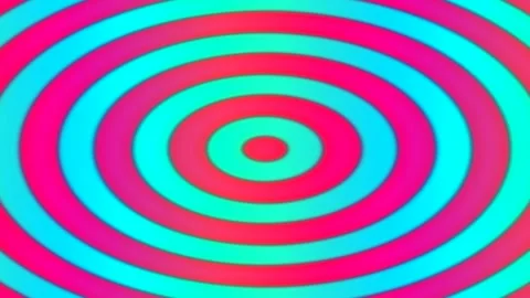 Psychedelic neon ring pattern with vibrant concentric circle animation back.. Stock Footage 339777955