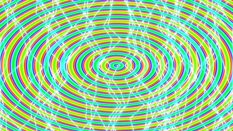 Psychedelic Neon Ring Tunnel Abstract Background Loop for Music Video Visuals Stock Footage 336885285