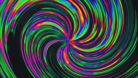 Psychedelic Neon Swirl Background Abstract Vivid Rainbow Color Vortex Stock Illustration