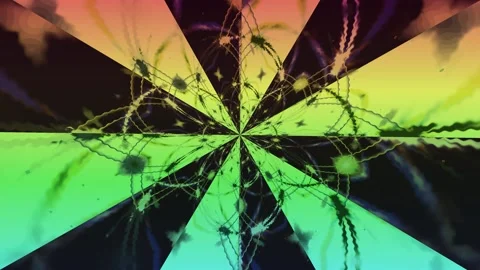Psychedelic neon tunnel vjloop visual vj loop with bright colors and geometric Stock Footage 331348785