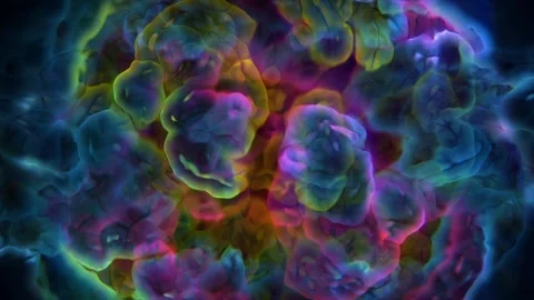 Psychedelic Organic Cells Abstract Background Seamless Loop 스톡 동영상 343111093