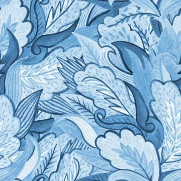 Psychedelic ornamental pattern. Watercolor hand drawn texture with floral and Stock Illustration