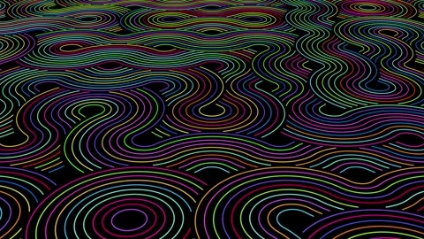 Psychedelic patterns background with bright colorful curves Stock Footage 291921182