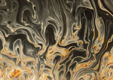 Psychedelic patterns formed on the surface of soap bubbles Stock Photos