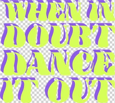 Psychedelic phrase is appearing on transparent background, with neon yellow bold Illustrazione stock