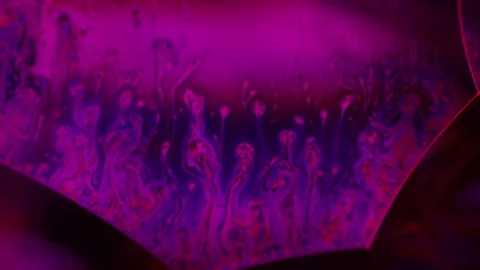 Psychedelic pink reflection of liquid in macro Stock Footage 293151704