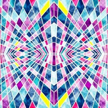 Psychedelic polygons with white contours bright abstract geometric background Stock Illustration
