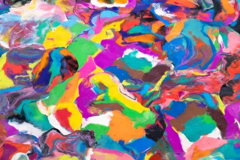 Psychedelic polymer ripples dynamic energy splatter bold contrasts montage of Stock Illustration