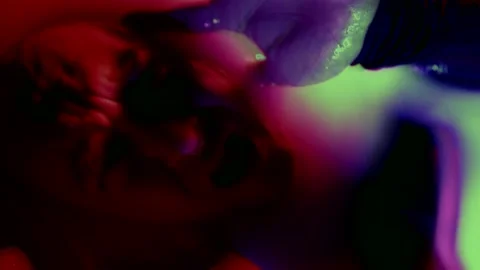 Psychedelic portrait of a man with a split personality in a dream in neon colors Stock-Footage 221414799