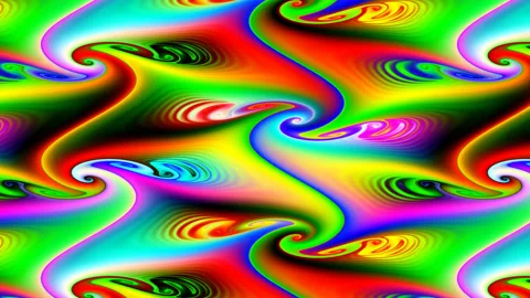 Psychedelic Psychedelia Moving Pattern of Fractal Spirals Interlocked Vídeos de archivo 139714287