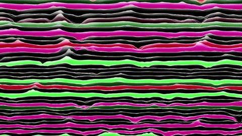 Psychedelic pulsing neon lines on a black background Stock Footage 105501539