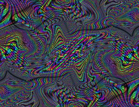 Psychedelic Rainbow Background LSD Colorful Wallpaper. Abstract Hypnotic Stock Illustration