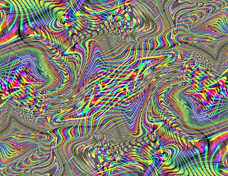 Psychedelic Rainbow Background LSD Colorful Wallpaper. Abstract Hypnotic Stock Illustration