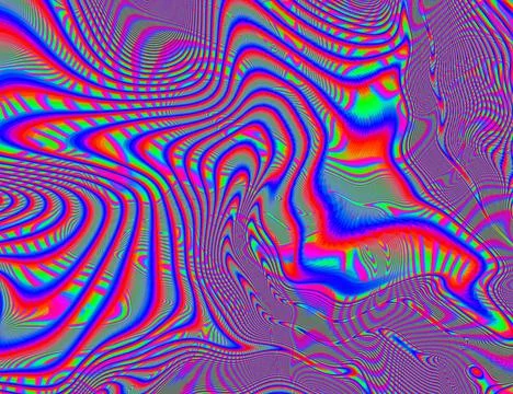 Psychedelic Rainbow Background LSD Colorful Wallpaper. Abstract Hypnotic Illustrazione stock