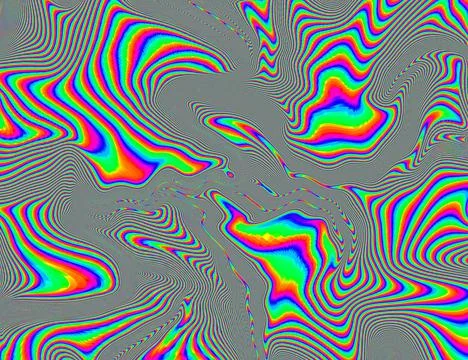 Psychedelic Rainbow Background LSD Colorful Wallpaper. Abstract Hypnotic Stock Illustration