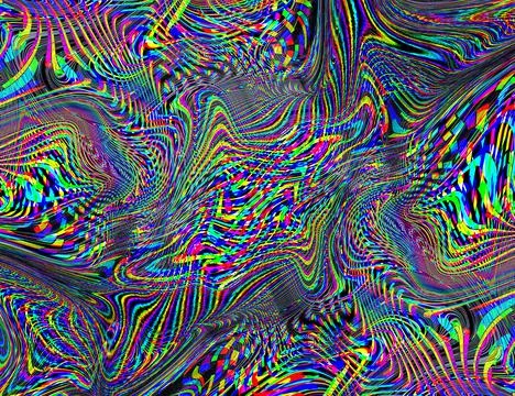 Psychedelic Rainbow Background LSD Colorful Wallpaper. Abstract Hypnotic Stock Illustration
