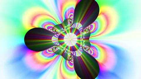 Psychedelic Rainbow Pattern Center Zoom Video stock 153486207