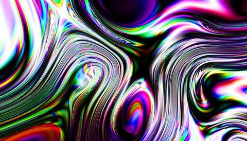 Psychedelic rainbow ridged topological map pattern background texture. Trippy Stock Illustration