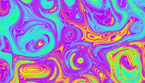 Psychedelic rainbow ridged topological map pattern background texture. Trippy Stock Illustration
