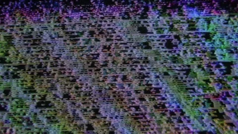 Psychedelic Rainbows Abstract Analog CRT feedback glitch loop Vídeos de archivo 346113843
