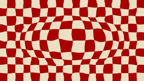 Psychedelic Red and Beige Checkerboard Motion Background with Distortion Stock Footage 344902849