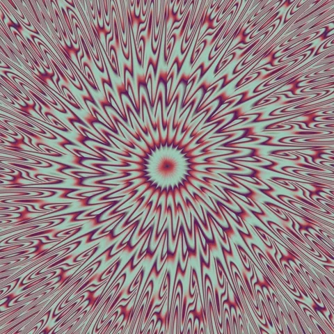 Psychedelic Red and Mint Starburst Hypnotic Loop Stock Footage 335092267