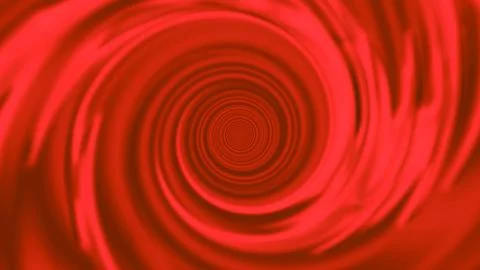 Psychedelic Red Circular Spiral Tunnel Optical Illusion Background Stock Illustration