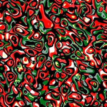Psychedelic red green colored paint splat. Modern art concept. Dirty clutter. Stock Illustration