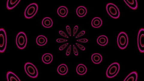 Psychedelic Red Purple Ten Sided Kaleidoscope Mandala Pattern Pulsating Stock Footage 245906798