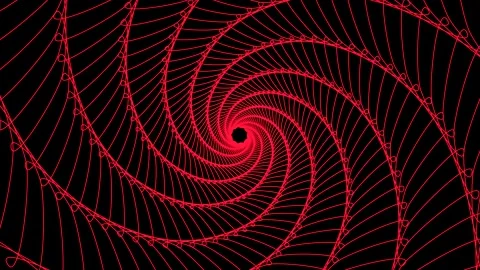 Psychedelic red swirling drawn lines. Hypnotic swirls. Optical illusion. Stock Footage 149703522