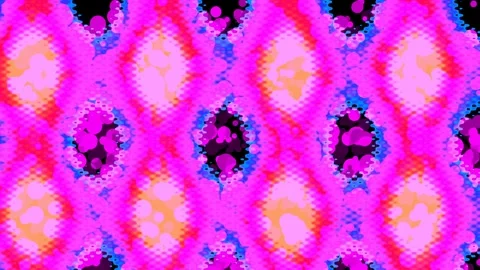 Psychedelic repeating abstract pattern background with vibrant pink, blue, .. Stock Footage 336768949