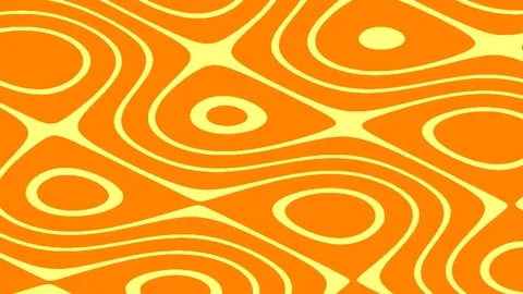 Psychedelic retro abstract flowing seamless pattern background in orange yell Stock Footage 337163071