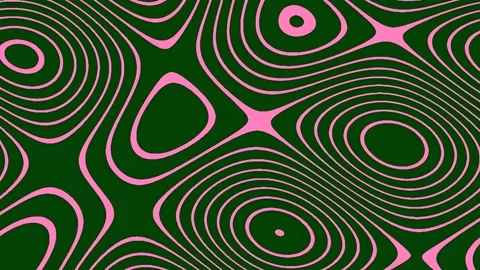 Psychedelic retro abstract wave pattern in vibrant neon pink and emerald gree Stock Footage 341059053