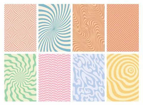 Psychedelic retro groovy hippie pattern background 스톡 일러스트