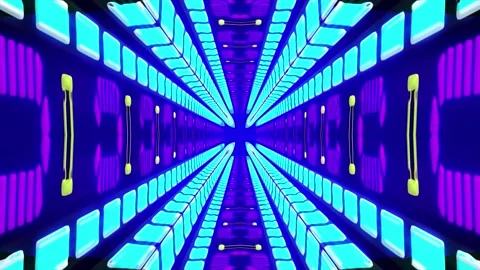 Psychedelic retro tunnel widescreen abstract background Stock Footage 200925917