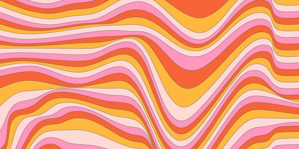 Psychedelic retro waves background Illustrazione stock
