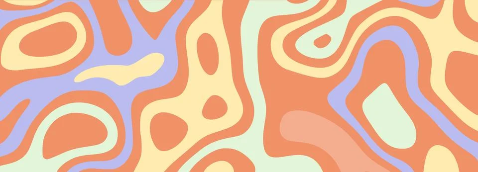Psychedelic ripple pattern with liquid waves and retro colors Illustrazione stock