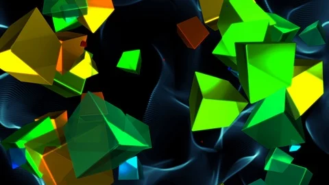 Psychedelic Rotating Cubes Abstract Motion Background Loop 1 Stock Footage 98874767