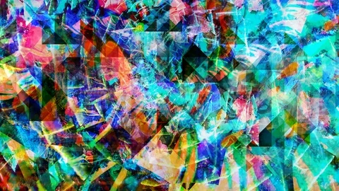 Psychedelic Rotating Shattered Rainbow Spiral Tunnel Stock Footage 113166749