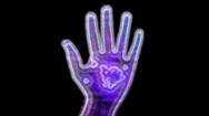 Psychedelic Sci-Fi Color Rainbow Hand And Fingers Stock Footage