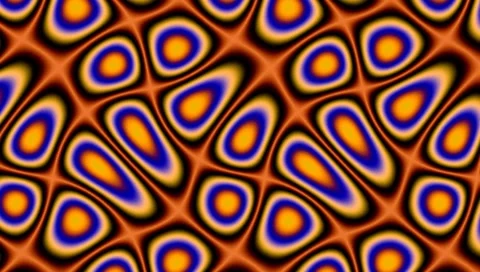 Psychedelic seamless pattern of vibrant concentric teardrop, circular shapes Stock Footage 310254769